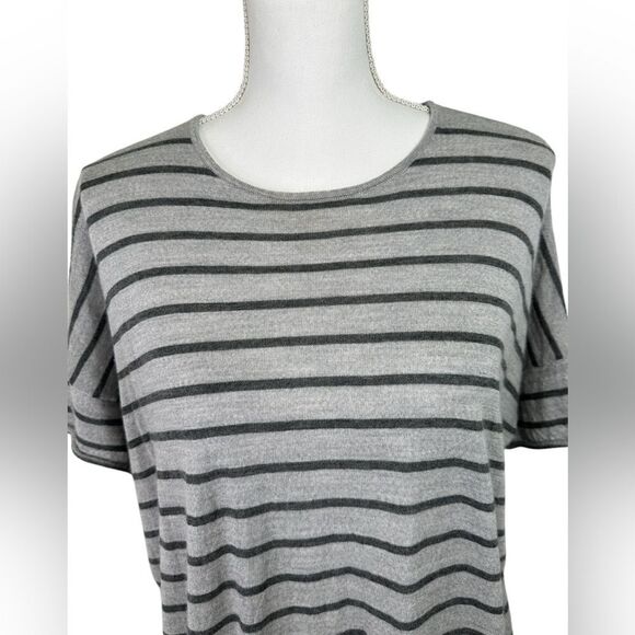 Eileen Fisher 100% Merino Wool Short Sleeve Striped Sweater Oversized Size S - Picture 2 of 8